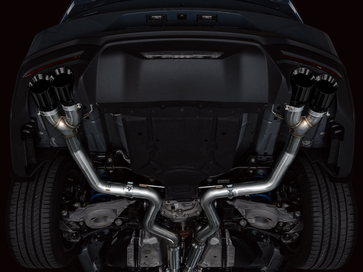 AWE 2024 Ford Mustang GT Fastback S650 RWD Track Edition Catback Exhaust w/ Quad Diamond Black Tips - 3020-43650