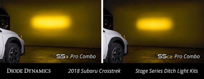 Diode Dynamics 18-21 Subaru Crosstrek Stage Series 2in LED Ditch Light Kit Sport - White Combo - DD6562 for 2018-2023 Subaru 