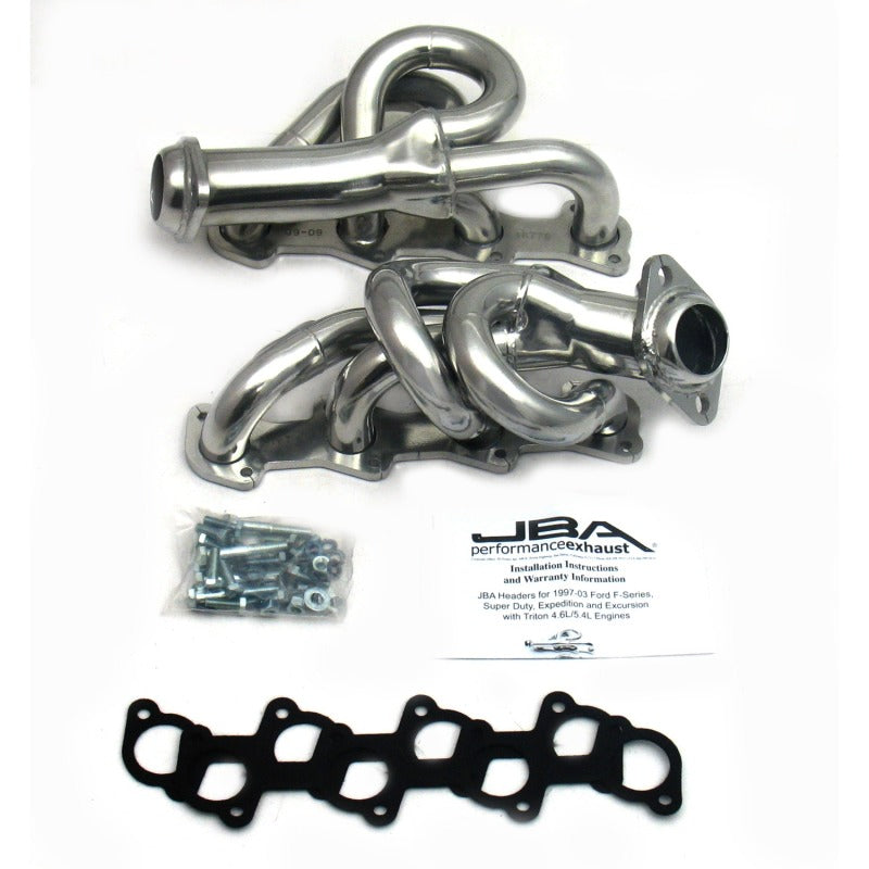 JBA 97-03 Ford F-150 4.6L 2V 1-1/2in Primary Silver Ctd Cat4Ward Header - 1677SJS