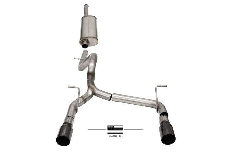 Corsa 2018-2024 Jeep Wrangler JLU 3.6L 2.75in Sport Cat-Back Exhaust w/ Black Tips - 21124BLKUSA