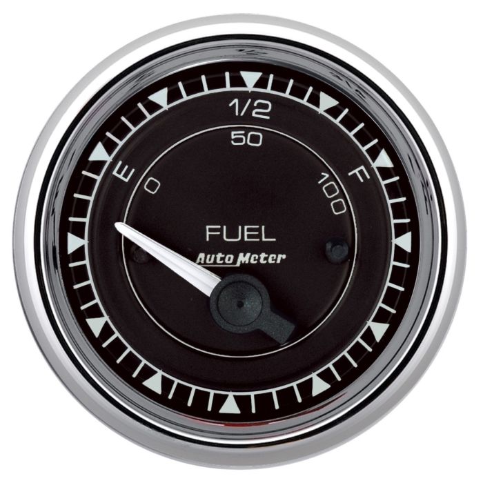 AutoMeter Chrono 2-1/16in 0E 0-90 Ohm Electric Fuel Level Gauge - Chrome - 9714