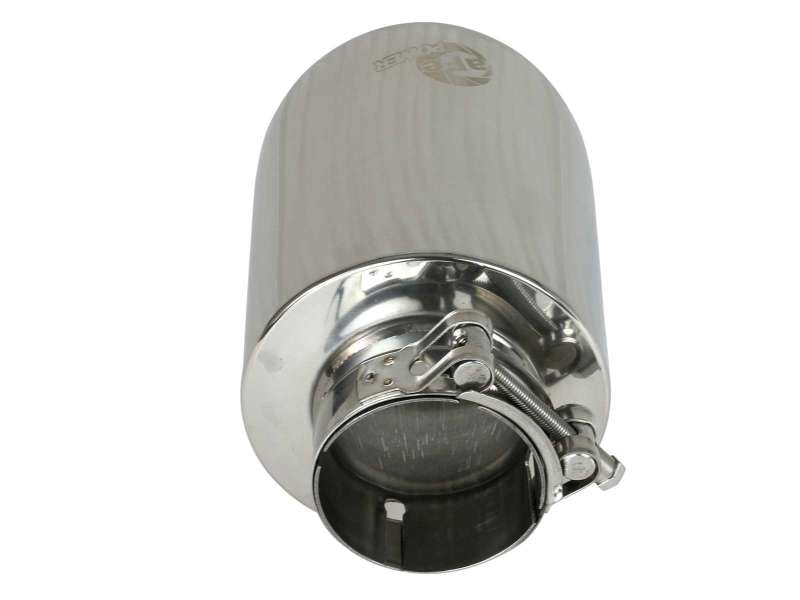 aFe MACH Force-Xp 2-1/2in 304 SS Clamp-On Exhaust Tip 2.5in In / 4.5in Out / 7in.L - Polished - 49T25454-P071