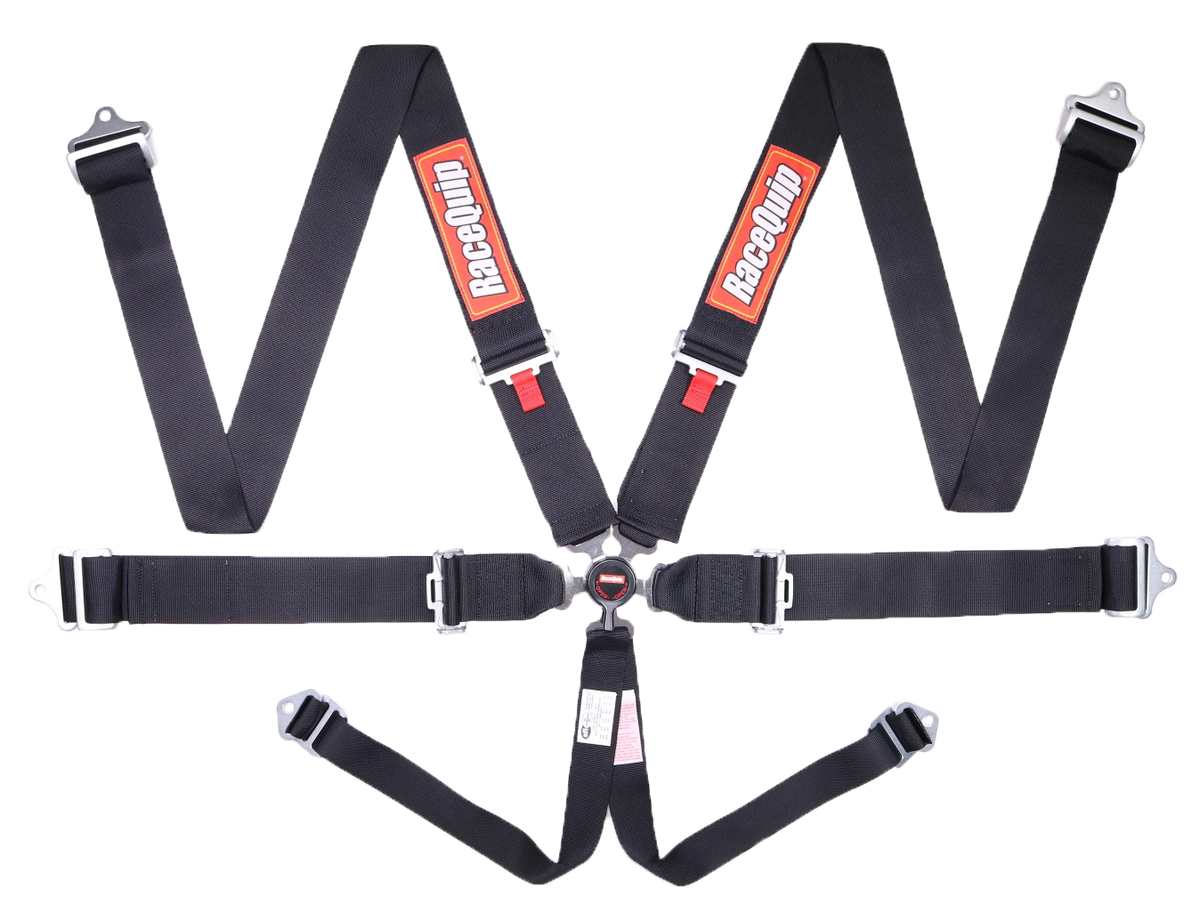 RaceQuip Black SFI CAMLOCK 6pt PD Lap Seat Belt