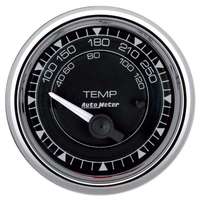 AutoMeter Chrono 2-1/16in 250 Degree Temperature Electric Gauge - Chrome - 9737