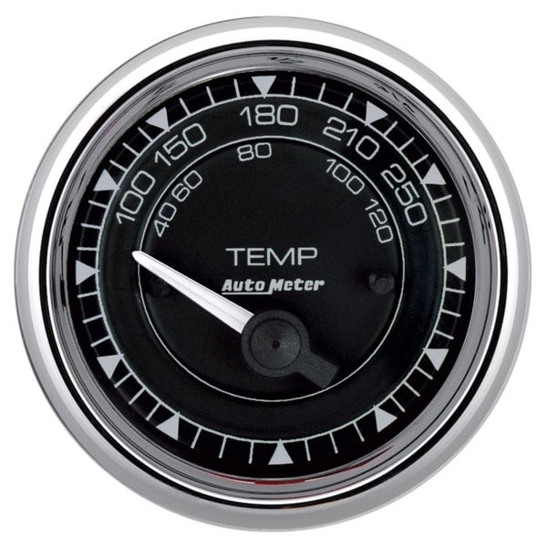 AutoMeter Chrono 2-1/16in 250 Degree Temperature Electric Gauge - Chrome - 9737