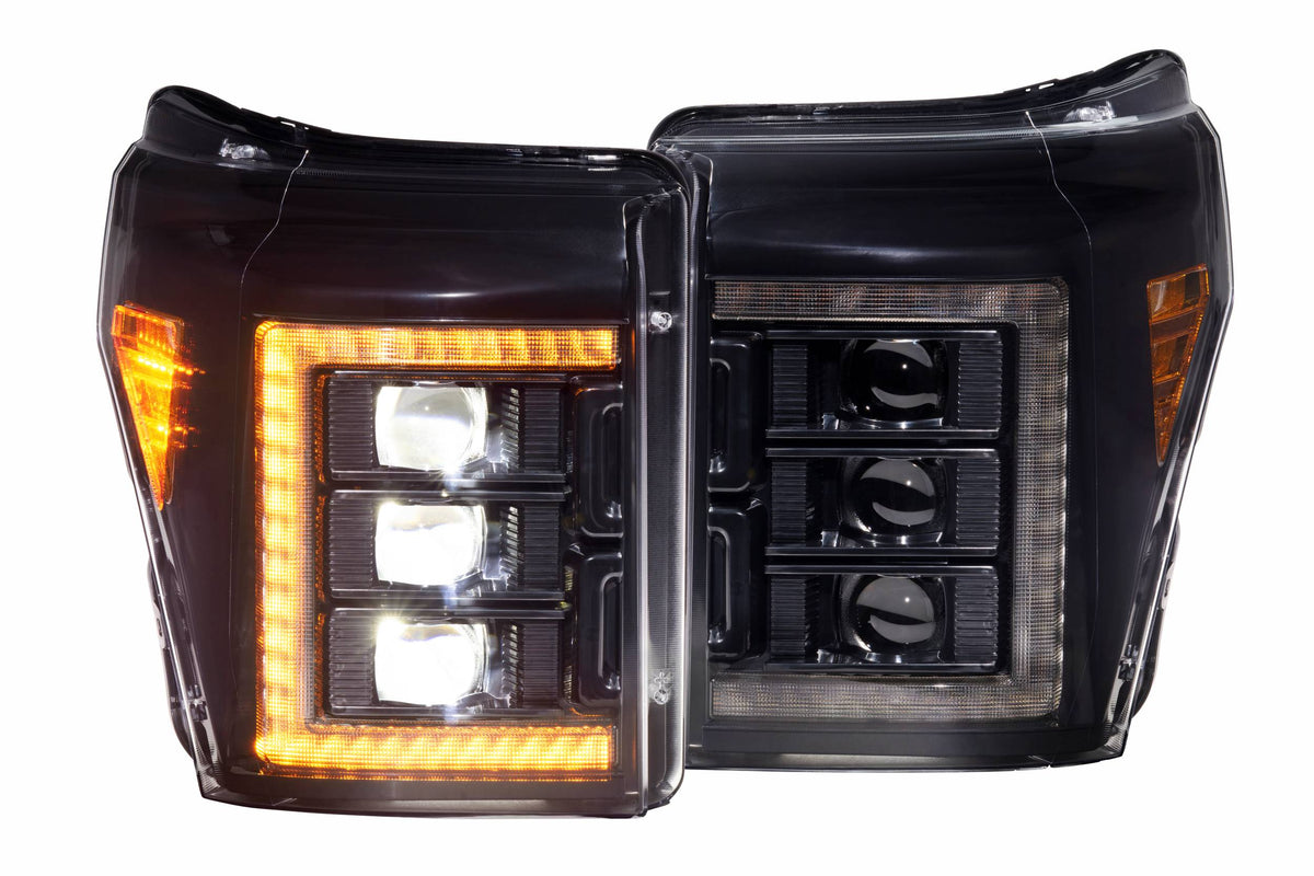Morimoto - XB LED Headlights: Ford Super Duty (11-16) (Pair / Amber DRL) - LF505-A-ASM