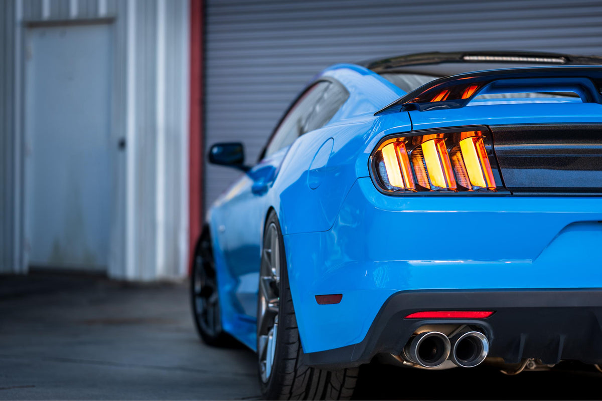 Morimoto - XB LED Tail Lights: Ford Mustang (15-22) (Pair / Clear / Amber Seq) - LF425