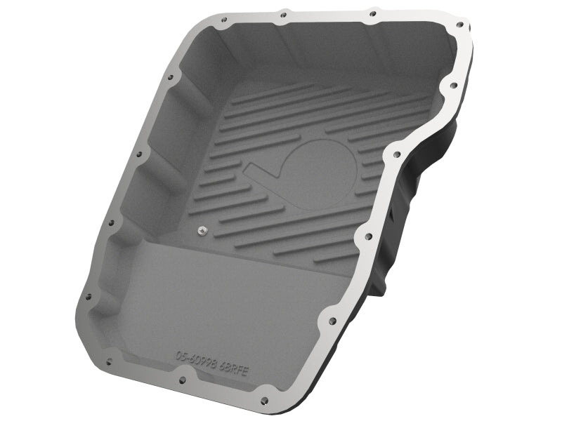 aFe Transmission Pan (Black w/ Machined Fins) 13-19 Dodge Diesel Trucks L6-6.7L (td) - 46-71160B