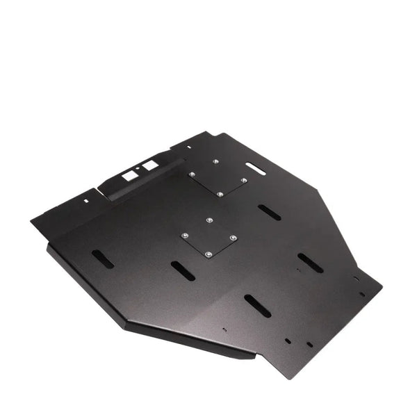 Cali Raised 2024+ Toyota Tacoma Transmission Skid Plate - Hybrid / Steel / Powder Coat - CR4325 - front view