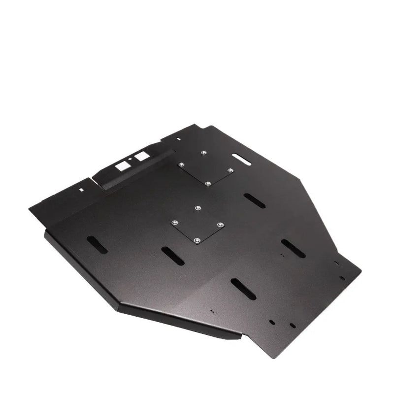 Cali Raised 2014+ Toyota Tacoma Cat Shield & Transmission Skid Plate - Hybrid/Aluminum/Powder Coat - CR4327 - front view