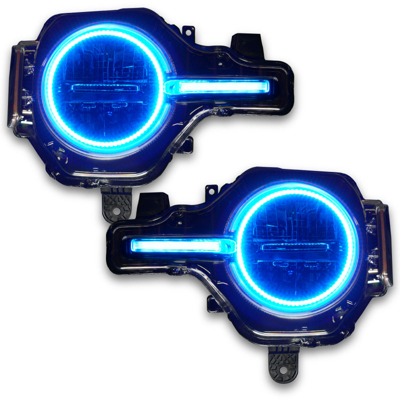 Oracle 21-22 Ford Bronco Headlight Halo Kit w/DRL Bar - Base Headlights -w/No Cntrl SEE WARRANTY - 1471-334