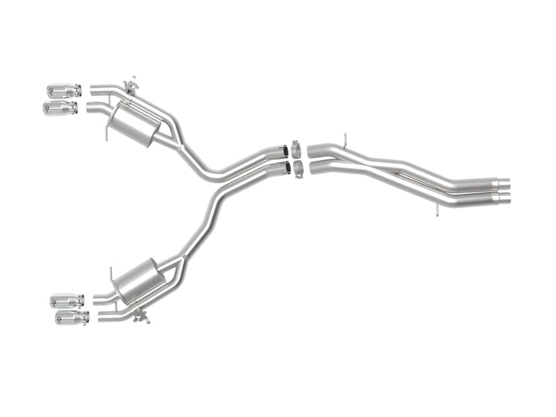 aFe 18-20 Audi RS5 Coupe MACH Force-Xp 3in to 2.5in 304 SS Axle-Back Exhaust System-Quad Polish Tips - 49-36427-P