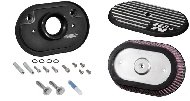 K&amp;N Street Metal Intake System 2017 Harley Davidson Shaker Black H/D Touring Models - RK-3956