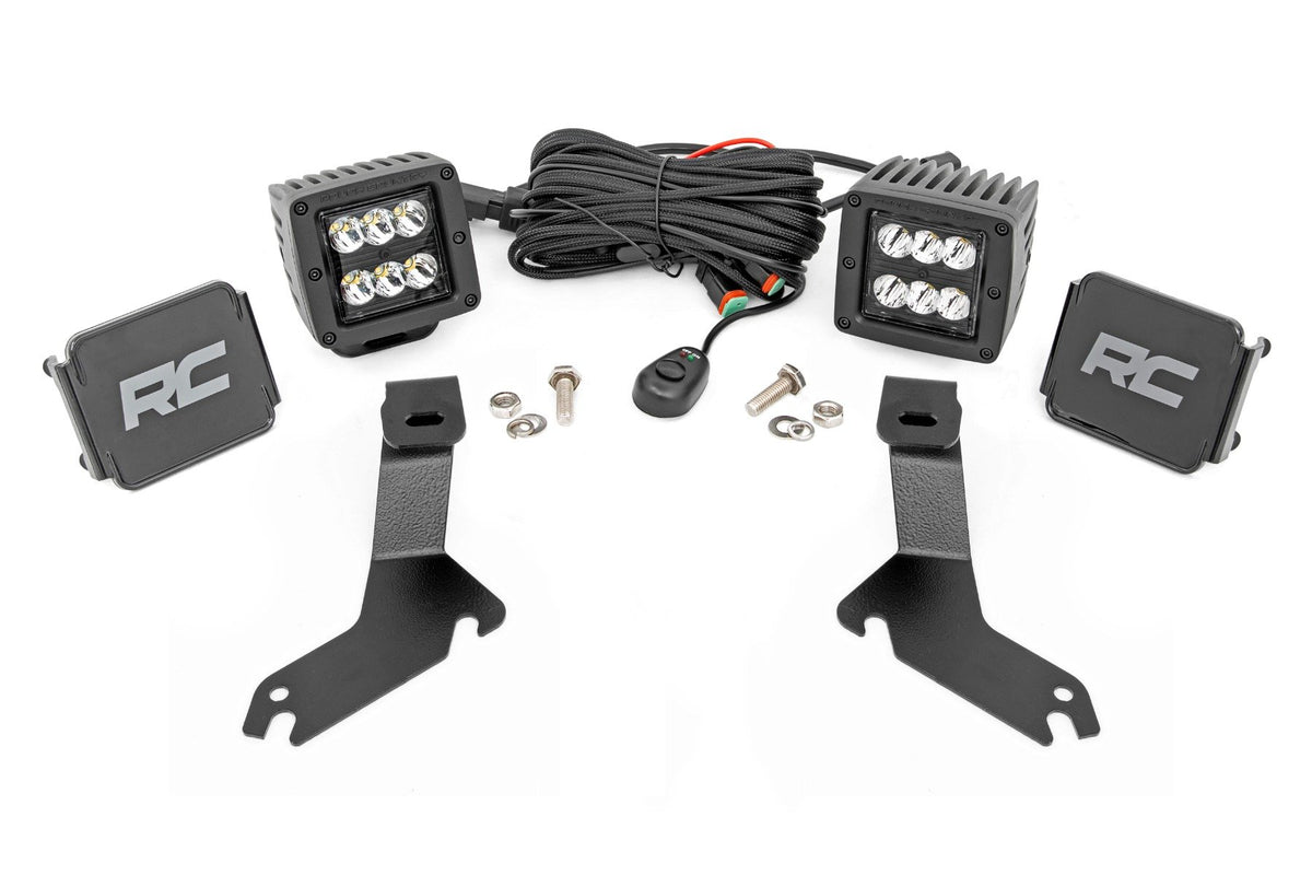 LED Light Kit | Ditch Mount | 2&quot; Black Pair | Spot | Chevy Silverado 1500 (99-06)