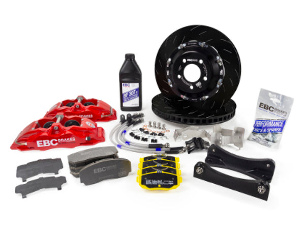 EBC Racing 14-19 BMW M3 F80/F82/F87 3.0T Black Apollo-4 380mm Rotors Front Big Brake Kit - BBK035BLK-1 for 2016-2021 BMW M2