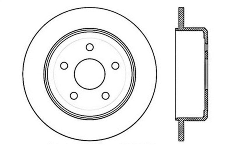StopTech Power Slot 07-13 Jeep Wrangler Rear Right Drilled &amp; Slotted Rotor - 127.67067R