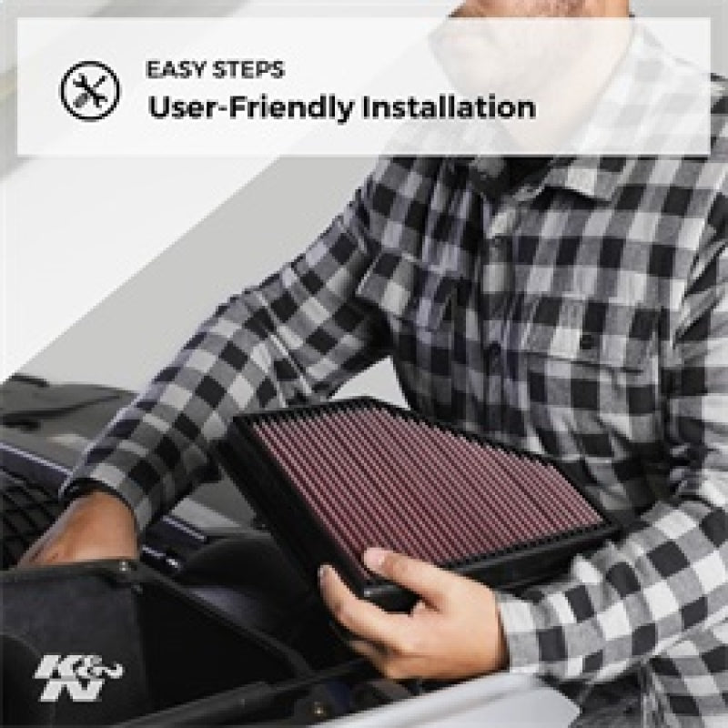 K&N 2019 Ford Transit L3-1.0L F/I Replacement Drop In Air Filter - 33-3138 by K&N Engineering - close-up