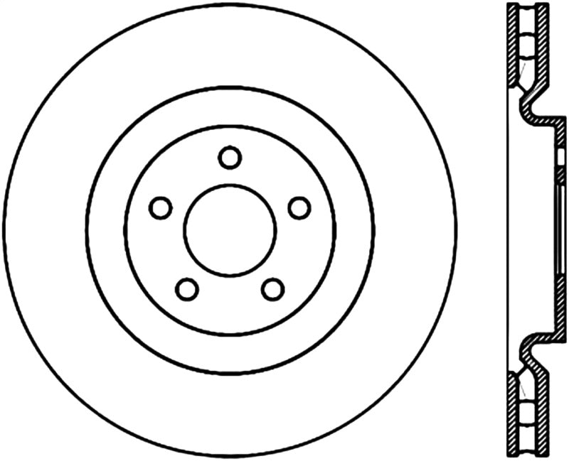 StopTech 07-13 Mustang Shelby / 11-13 Mustang GT Front Left Slotted &amp; Drilled CRYO-STOP Brake Rotor - 127.61089CL