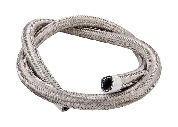 Torque Solution Stainless Steel Braided Rubber Hose -8AN 5ft (0.44in ID) - TS-RH-SR8-5 by Torque Solution