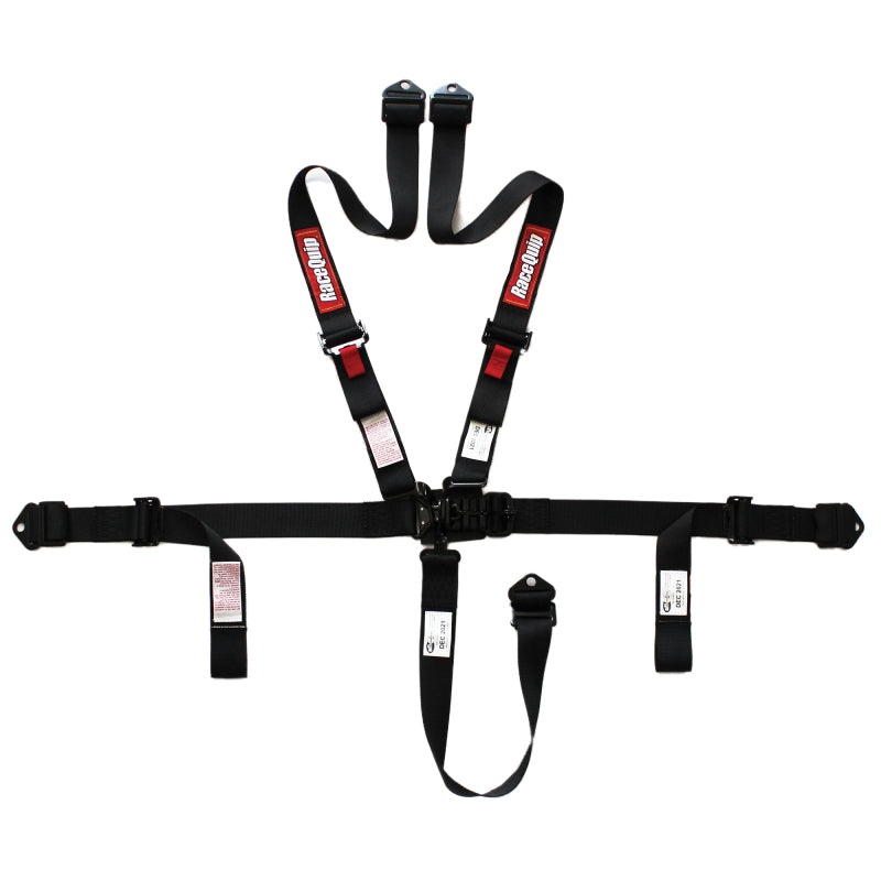 RaceQuip L&L 16.1 5pt 2in Belt PU Lap Black Hardware Black - 809009RQP