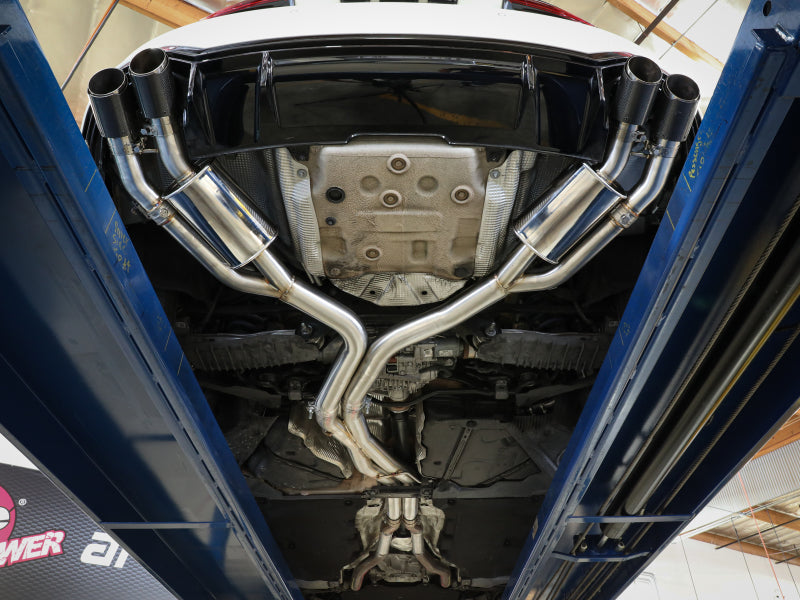 aFe 18-20 Audi RS5 Coupe MACH Force-Xp 3in to 2.5in 304 SS Axle-Back Exhaust System-Quad Polish Tips - 49-36427-P