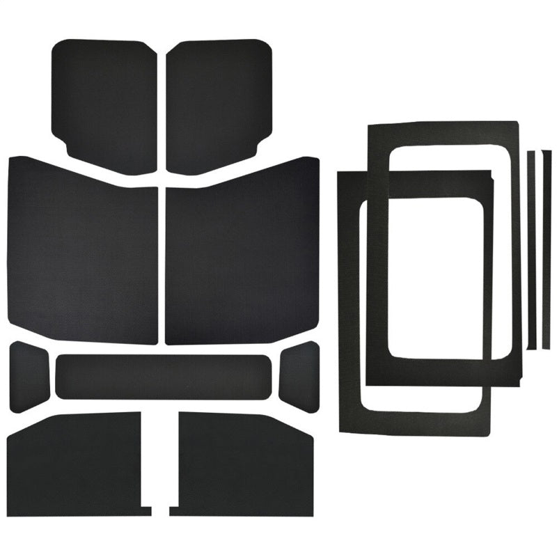 DEI 18-23 Jeep Wrangler JL 4-Door Boom Mat Complete Headliner Kit - 13 Piece - Black Leather Look - 50182