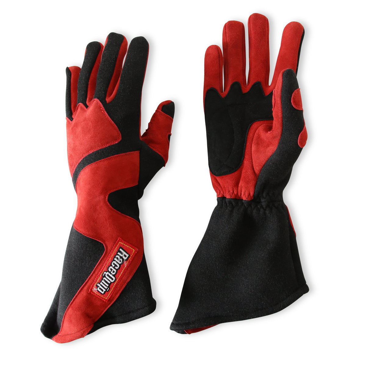 RaceQuip SFI-5 Red/Black Large Long Angle Cut Glove