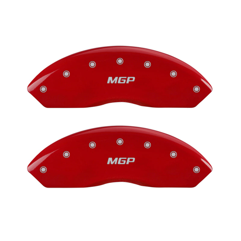 MGP 4 Caliper Covers Engraved Front &amp; Rear MGP Red finish silver ch - 15206SMGPRD