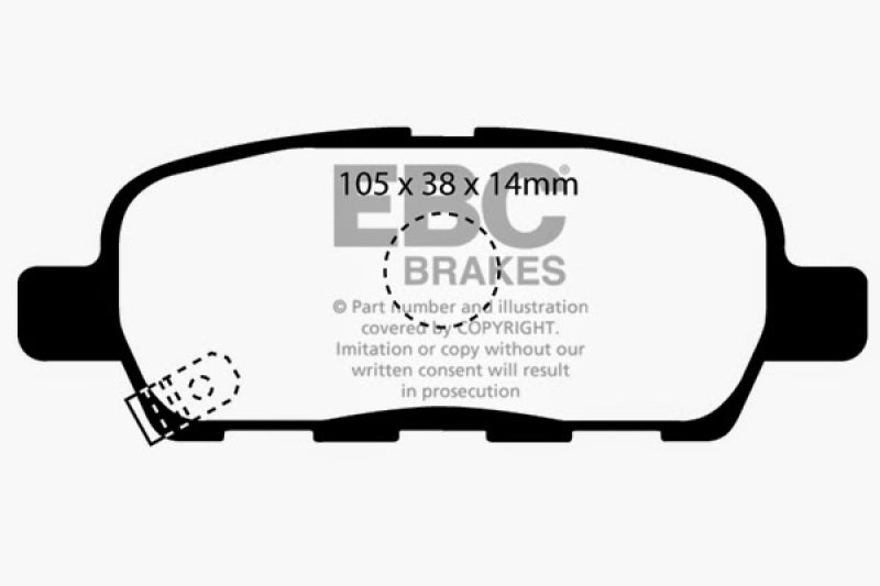 EBC 08-13 Infiniti EX35 3.5 Greenstuff Rear Brake Pads - DP21955