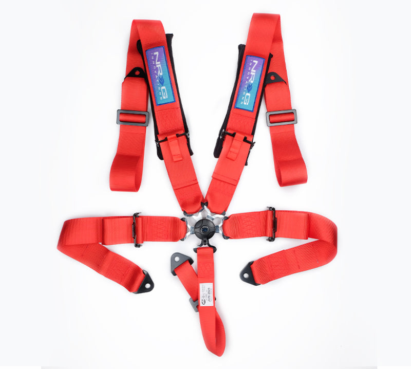 NRG 5PT 3in. Seat Belt Harness / Cam Lock - Red - SBH-B6PCRD - front view