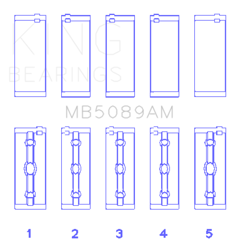 King Toyota 1RZ (Size STD) Crankshaft Main Bearing Set - MB5089AM