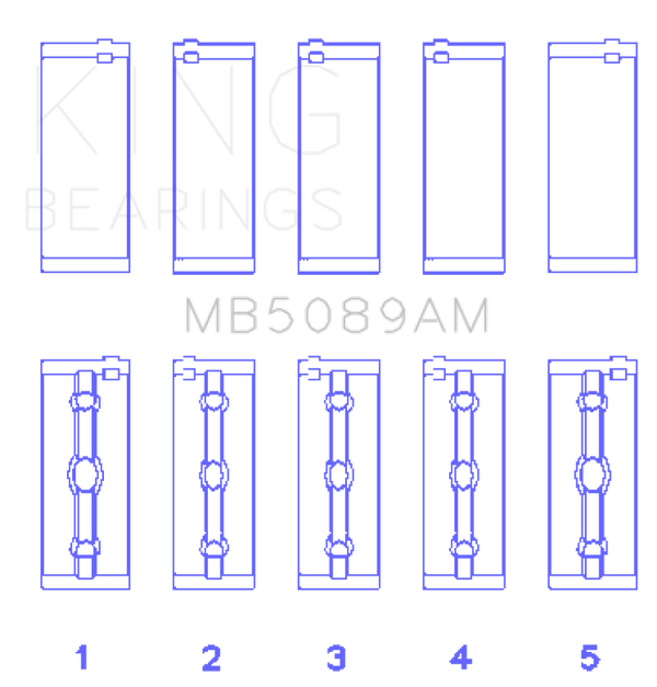 King Toyota 1RZ (Size STD) Crankshaft Main Bearing Set - MB5089AM
