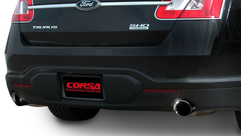 Corsa 2010-2019 Ford Taurus SHO 3.5L V6 Turbo Sport Cat-Back Exhaust w/ Dual 4in Black Tips - 14315BLK