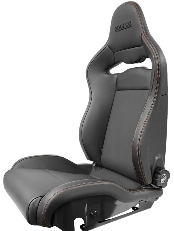 Sparco Seat SPX Special Edition Black/Red w/ Gloss Carbon Shell - Right - 00974ZGLNRRSDX