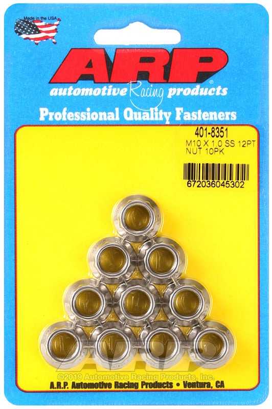 ARP M11 x 1.2 M13 WR SS 12pt Nut Kit - 401-8361