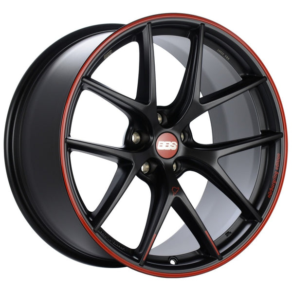 BBS CI-R Nurburgring Edition 19x9.5 5x120 ET40 Satin Black/Red Lip Wheel - 82mm PFS Required - CI2402NE by BBS