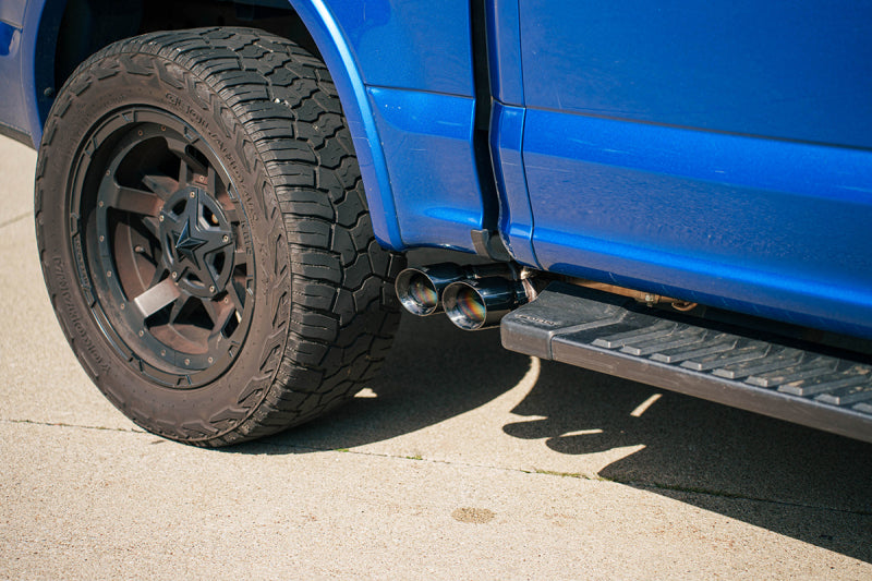 Corsa 15-20 Ford F-150 5.0L (141in WB) 3.0in Lightning Exit Catback w/ 3.5in Twin Black PVD Pro Tips - 21330BLK