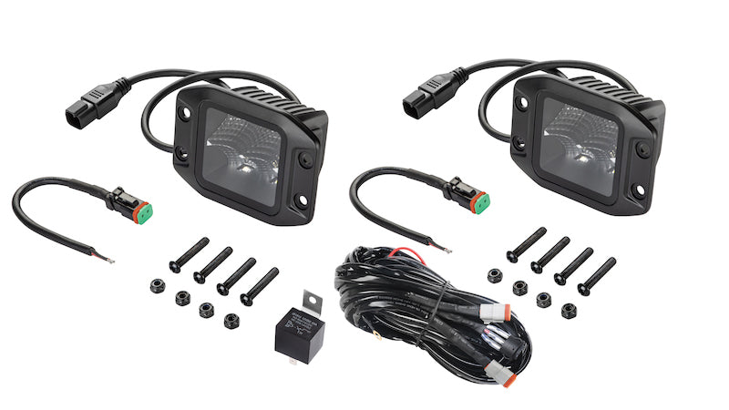 Hella Universal Black Magic 3.2in L.E.D. Cube Kit - Flood Beam (Flush Mount) - 358176831