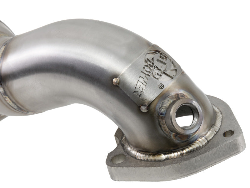 aFe 09-13 MINI Cooper S (R56) L4 1.6L (t) Twisted Steel Down Pipe 2-1/2in 304 Stainless Steel w/ Cat - 48-36318-1HC