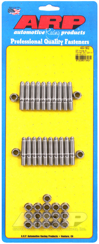 ARP SB Mopar &amp; Pontiac SS 12pt oil pan stud kit - 400-1902