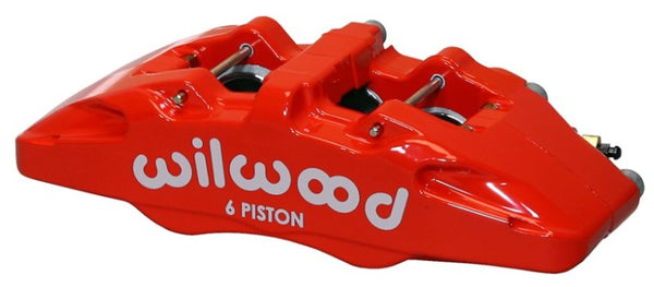 Wilwood Caliper-Forged Dynapro 6 5.25in Mount-Red-R/H 1.62/1.12/1.12in Pistons 0.81in Disc - 120-13434-RD by Wilwood