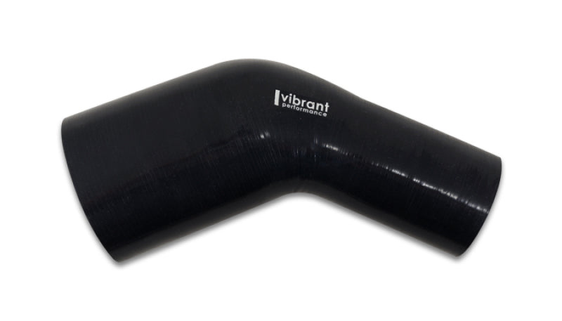 Vibrant 3.25in x 3.00in In/Out 45 Degree Black Silicone Transition Hose - 19768 by Vibrant - front view