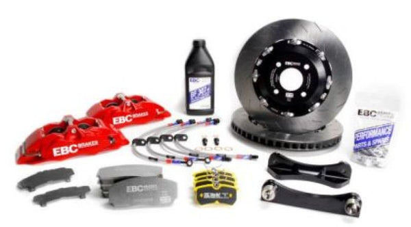 EBC Racing 14-19 BMW M3 F80/F82/F87 3.0T Red Apollo-4 380mm Rotors Front Big Brake Kit - BBK035RED-1 for 2016-2021 BMW M2
