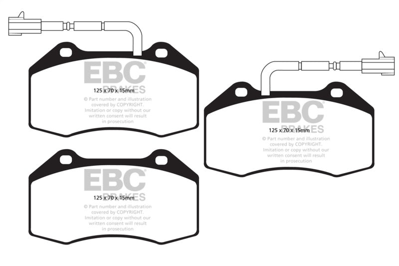 EBC 14+ Alfa Romeo 4C 1.75 Turbo Yellowstuff Front Brake Pads - DP42021/2R
