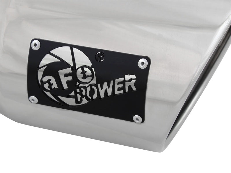 aFe MACH Force-XP 304 SS Right Side Single Wall Polished Exhaust Tip 4in Inlet x 6in Outlet x 12in L - 49T40601-P12
