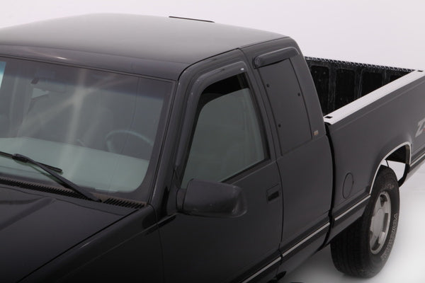 AVS 88-99 Chevy CK Ext. Cab Ventvisor Outside Mount Window Deflectors 4pc - Smoke - 94231 for 1988-2000 GMC K2500 - front vie