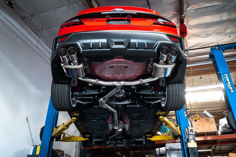 REMARK Catback Exhaust, Subaru WRX VB - Stainless Single 4 Quad Tips (Resonated) - RK-C4076S-02C