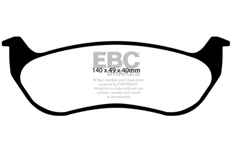 EBC 07-11 Ford Explorer Sport Trac 4.0 Yellowstuff Rear Brake Pads - DP41673R
