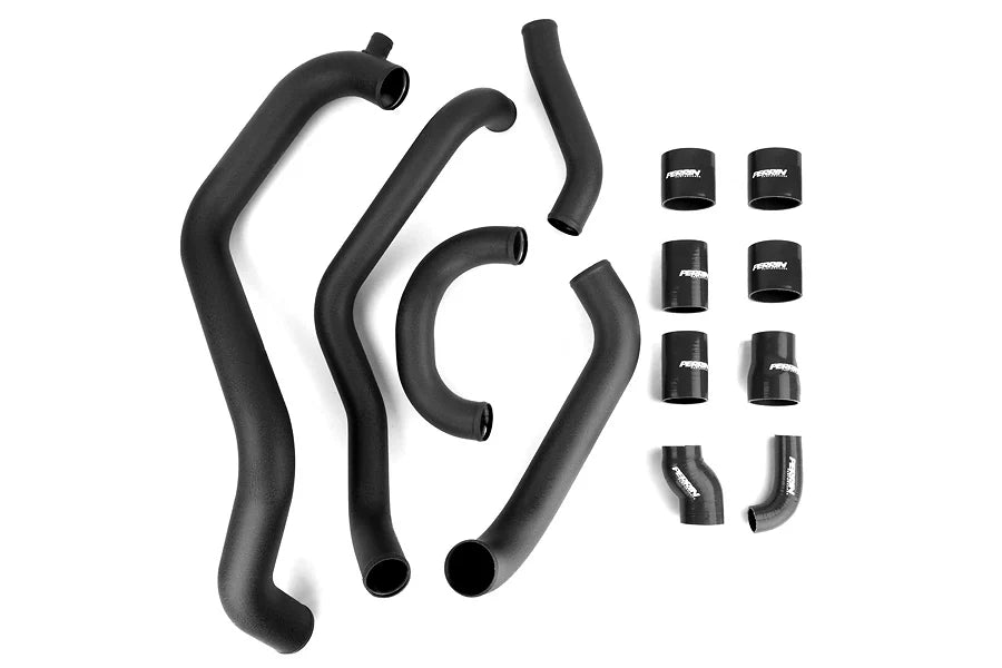 Perrin 02-07 WRX/STi FMIC Black Boost Tubes w/ Black Silicone - PSP-ITR-400-2BK/BK
