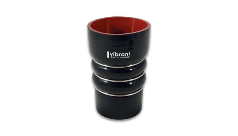 Vibrant Silicone Coupling 4 Ply Aramid CAC Transition Hose 3.25in x 3in Inlet/Outlet - Black - 11864